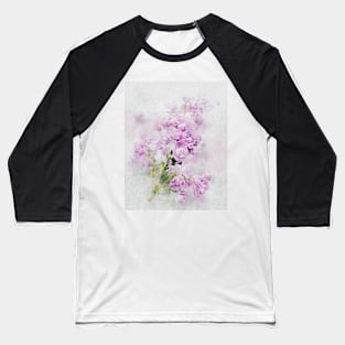 Lilac Floral Watercolor Art Baseball T-Shirt